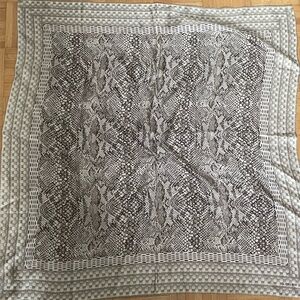 Anne Klein Beige and Cream Patterned Silk Scarf